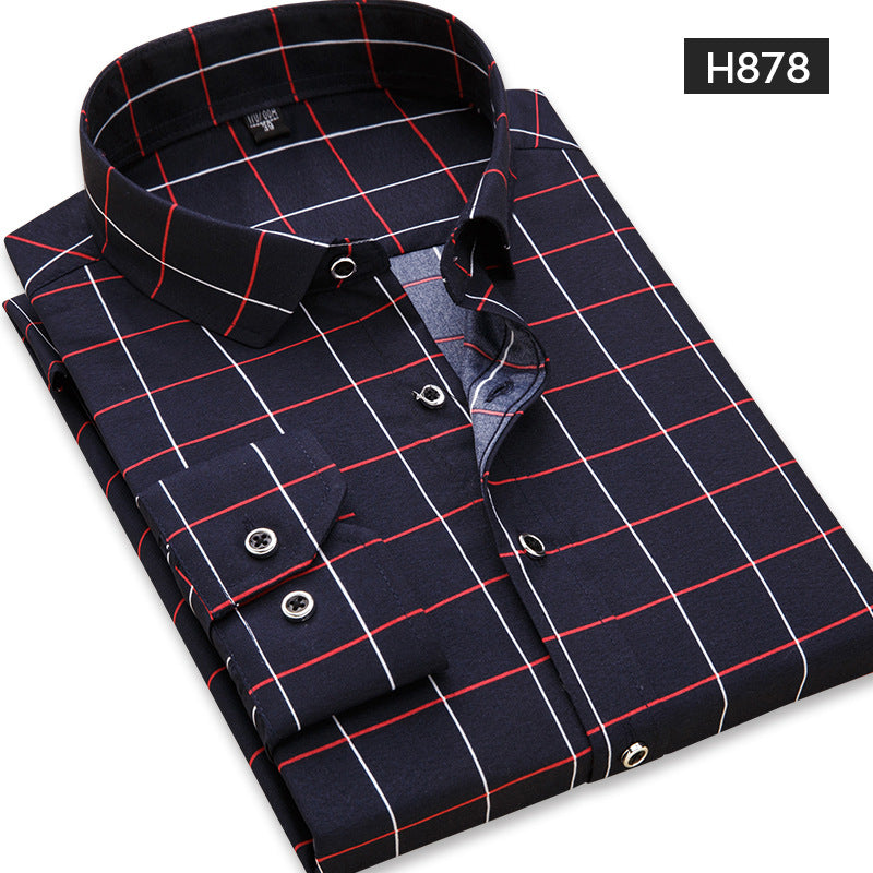 Quality Long Sleeve Mens Floral Plaid Casual Shirts Regular Fit Thin Summer Light Weight Social Work Business Dress Shirt