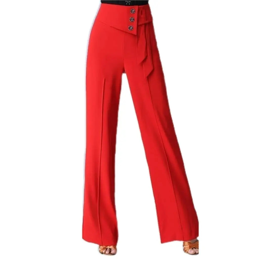 Autumn New Temperament Simple Fashion Versatile High Waist Wide Leg Pants Women Solid Button Dance Casual Straight Trousers 2023