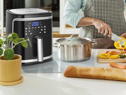 7L Smart Oil Free Air Fryer LED Touch Screen 7 Preset + Keep Warm Manual Mode Removable Non-stick Basket Wifi Connection BPA Free 1900W