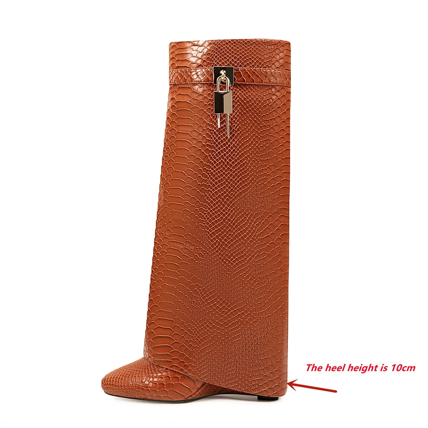 2024 European and American Style Fish Scale Leather Side Zipper Lock Knee High Skirt Boots Women's Fashion Banquet Boots