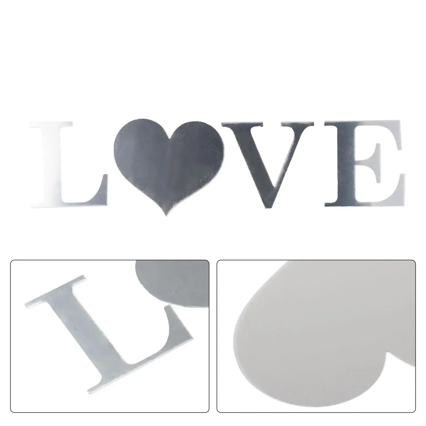 4pcs Letters Wall Stickers English Acrylic Mirrors Stickers Home Love Family Mosaic Tiles Wall Stickers For Wall Diy Home Decor