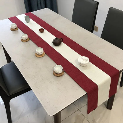 Chinese Style Linen Table Runner Modern Minimalist Tea Art Dresser Scarf Table Decor Washable Holiday Kitchen Dining Party Decor