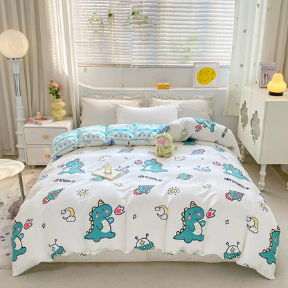 Fresh Floral Pattern Duvet Cover 1Pc 100% Cotton Skin-friendly Breathable Comforter Cover Home Bedding for Kids Teens Adults