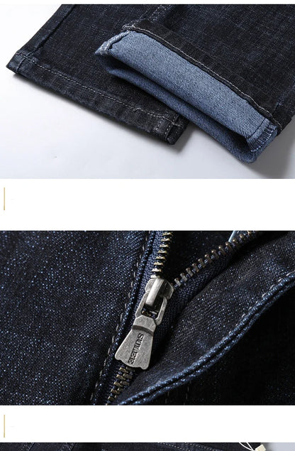 2024 New Straight Baggy Jeans Ultra-thin Comfortable Business Male Trousers Casual Blue Black Classic Denim Pants