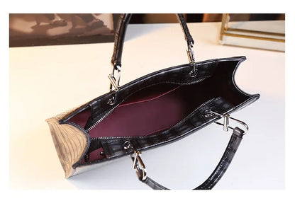 2023 Women Leather Handbags Satchel Shoulder Bag Tote Handbags Crocodile Pattern Crossbody Bag Designer Bag Bolsa Feminina