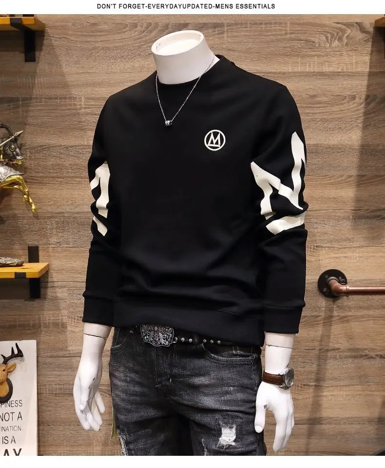 Fashion O-Neck Spliced Casual Printed Letter Sweatshirts Men's Clothing 2024 Spring New Loose All-match Tops Korean Sweatshirts