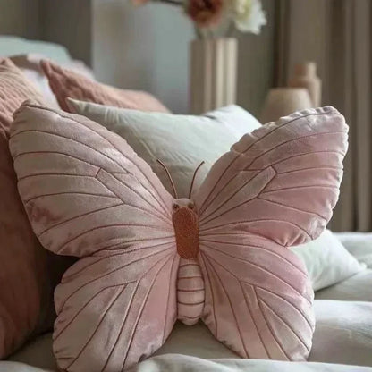 Ins Wind Pastoral Girl Heart Butterfly Pillow Cute Original Pillow Soft Pink Butterfly Pillow Bedside Pillow Throw Pillows