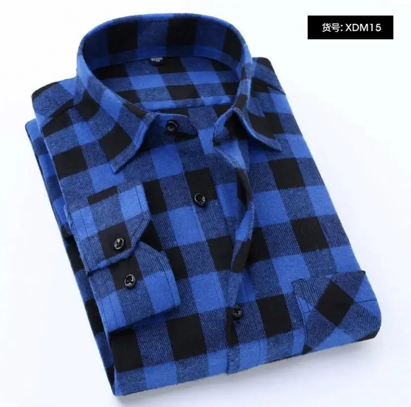 2025 New Men Flannel Plaid Shirt Soft Comfort Slim Fit Styles Brand For Man Cotton Spring Autumn Casual Long Sleeve Shirts