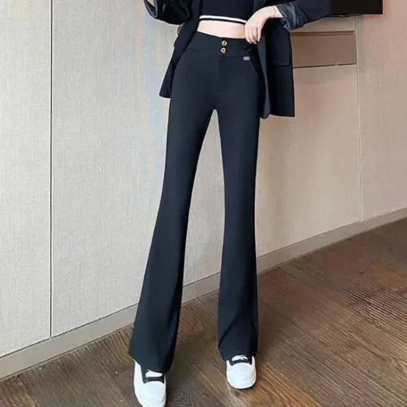 Pants for Women Long Woman Trousers Slacks High Waist Trends 2025 90s Elastic Quality G Korean Fashion New In Classic Casual Xxl