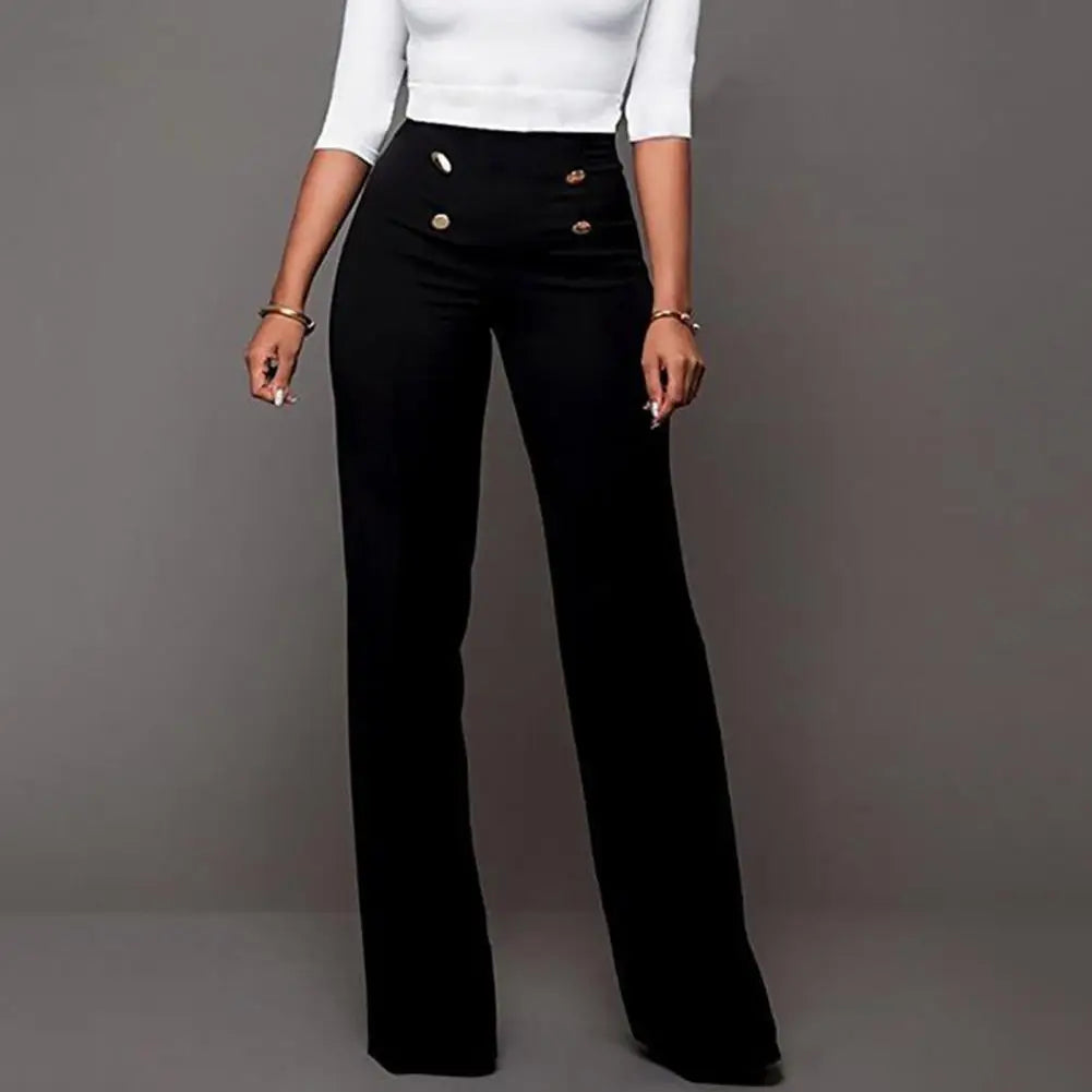 Trousers Loose Slim-fit Solid Color Women Wide Leg Pants for Casual Loose Trousers Solid Trouser Streetwear