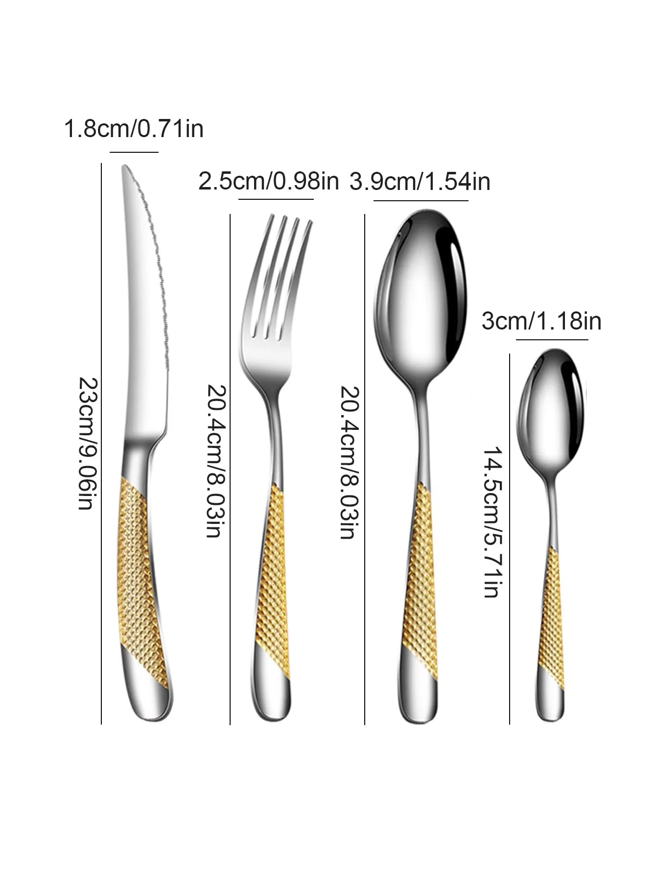 24pcs Stainless steel knife, fork and spoon tableware set, home 6-person dinner tableware, hotel and restaurant available