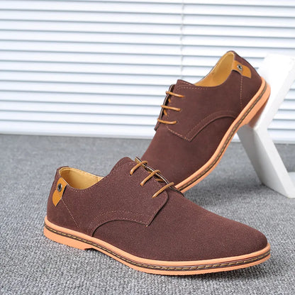 2023 Spring Suede Leather Men Shoes Oxford Casual Shoes Classic Sneakers Comfortable Footwear Dress Shoes Large Size Flats