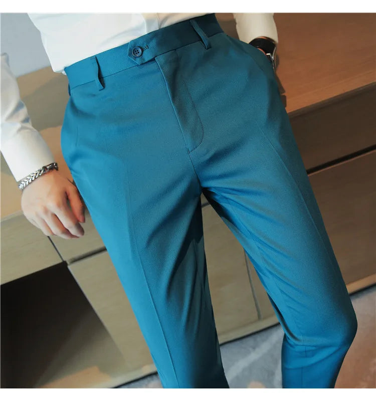 2023 Autumn New Solid Straight Casual Pant High Quality Fashion Simplicity Men Suit Pants Formal Business Office Social Trousers