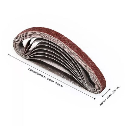 120pcs Sanding Belts Power Suit For File Sander Abrasive 10 x 330 mm Air Belt Sander Polishing Papaer Grit 60/80/120 Sandpapers