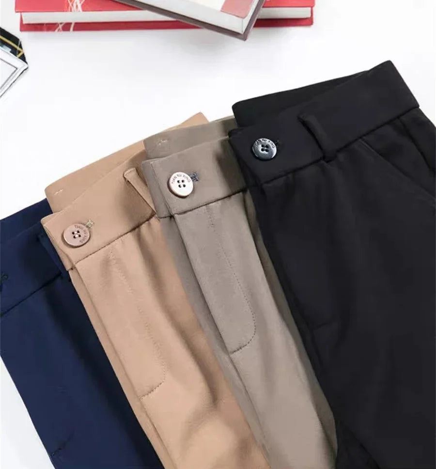 Office Flare Suits Pants High Waist Slim Casual Ol Strecth Pantalones Women New Elegant Straight Calcas Classic Formal Trousers