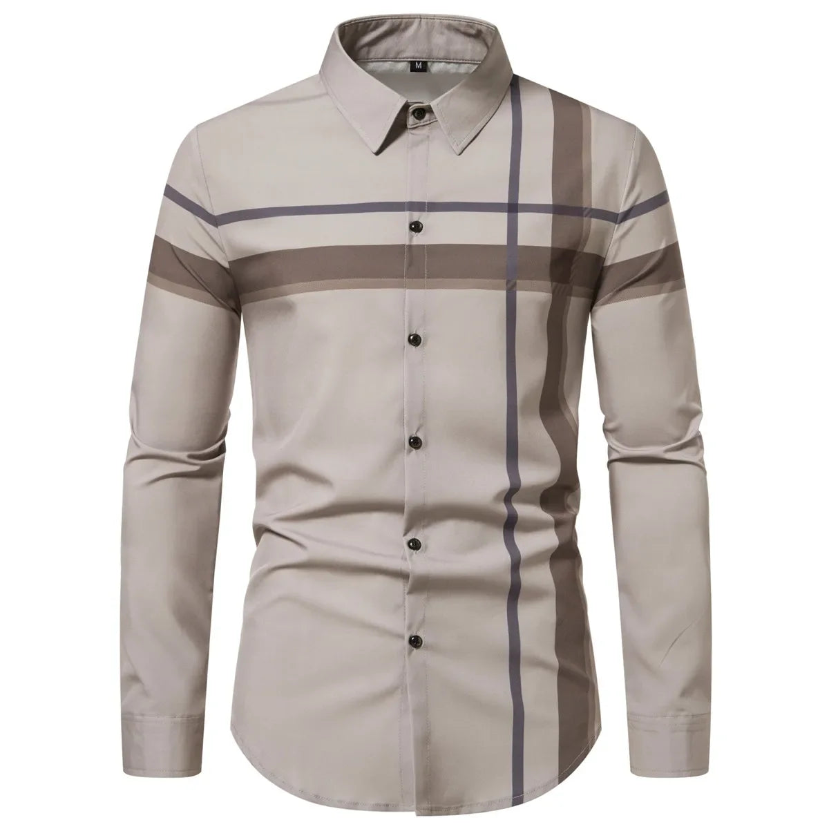 Men's New Spring and Summer Long Sleeve  Shirt Fashion Trend   Stripes Thin Casual Men Clothing  Men Shirts