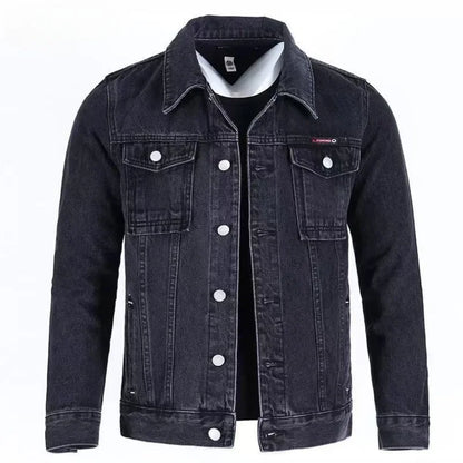 Men's Denim Jacket Padding Wool Male Jean Coats Elatic Black with Sheep Padded Warm Wide Shoulders One Piece Cheap Price Stylish