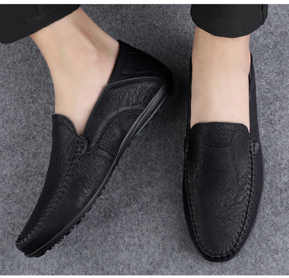 2023 Genuine Leather Mens Loafers Moccasins Shoes Designer Men Casual Handmade Formal Slip on Male Boat Shoes Zapatillas Hombre