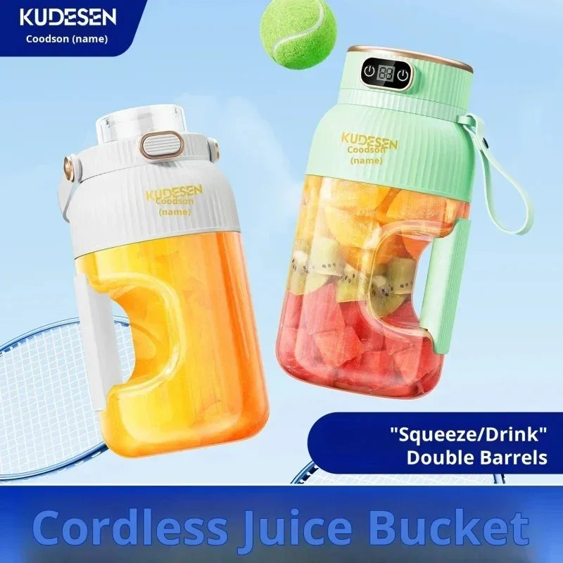 1200ML Electric Wireless Digital Display Mixer Portable Juicer Fruit Smoothie Juice Cup Rechargeable Smoothie Juicer 10 Blade