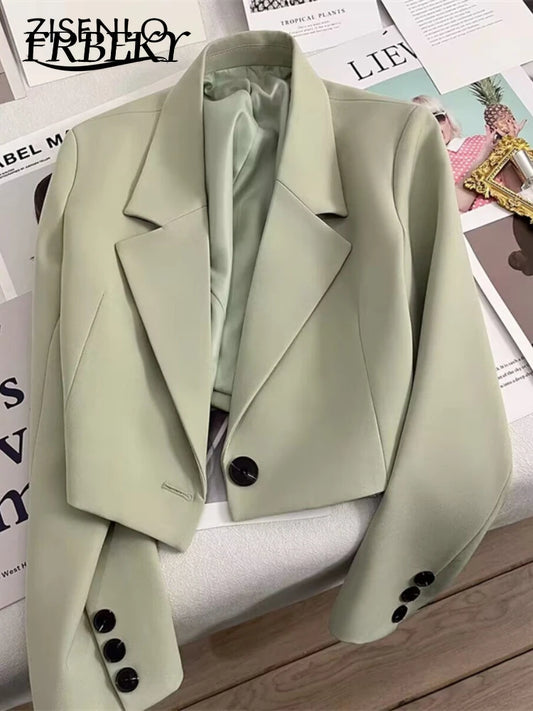 Blazer Woman Spring New Solid Color Temperament Suit Jacket Fashion Trend Suit Elegant Outerwears Korean Reviews Many Clothes