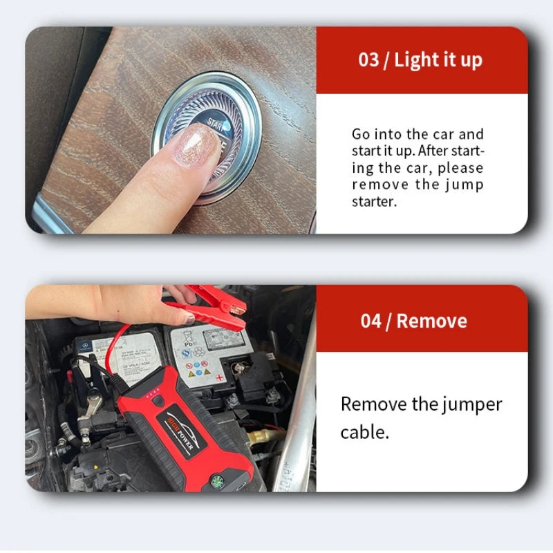 Démarreur de saut de voiture Portable, batterie externe 99800mAh, chargeur de démarrage d'urgence 600A 12V pour batterie Booster de voiture, dispositif de démarrage rapide