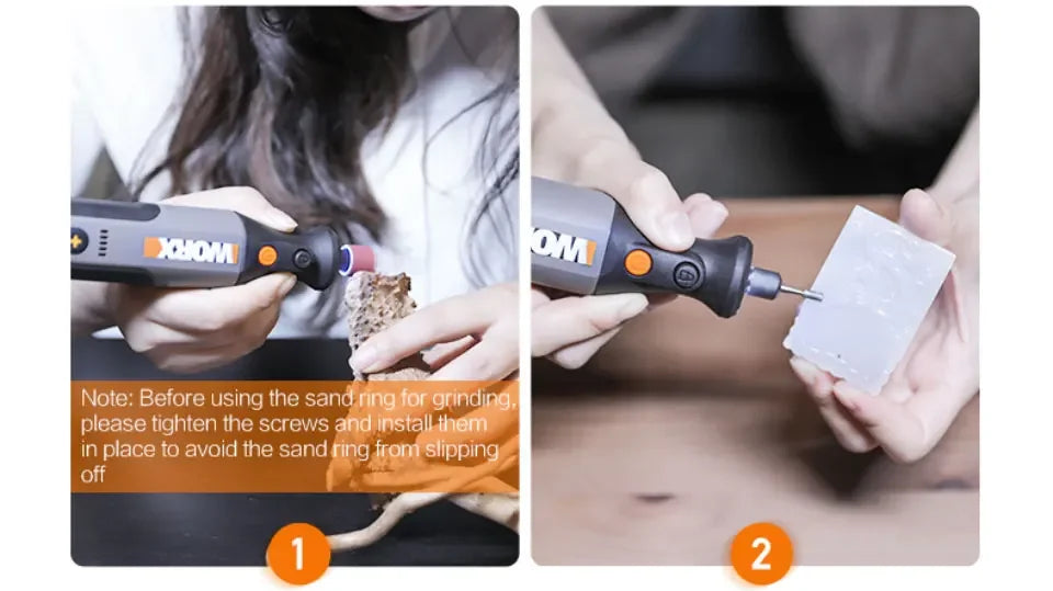 Worx WX106 8V Rotary Tool USB Charger Handle Cordless Mini Engraving Grinding Polishing Variable Speed Power Tool set + ACC