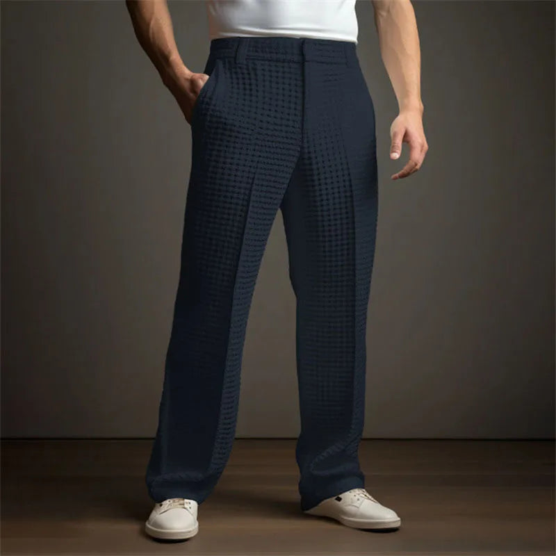 Fashion Twill Baggy Business Trousers For Men 2024 Solid Color Mid Waist Straight Pant Male Casual Pockets Style Long Pant 2024