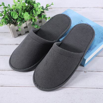 White Cotton Slippers Men Women Hotel Disposable Slides Home Travel Sandals Hospitality Footwear One Size On Sale