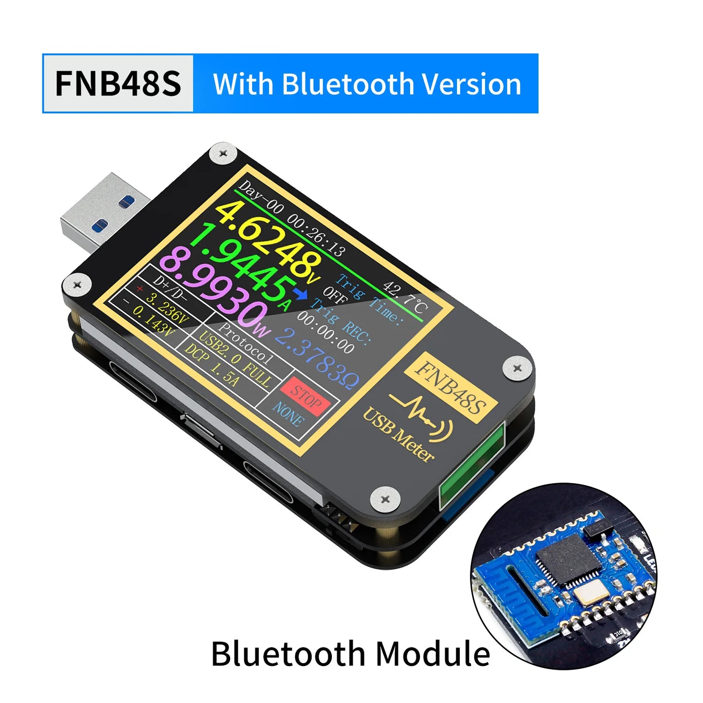 FNIRSI FNB48S Digital Voltmeter Ammeter Current Voltmeter USB Tester Voltage Indicator Professional Tools for Electricians