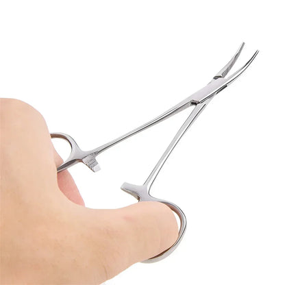 12.5/16/18cm Hemostatic Clamp Forceps Straight Curved Tweezers Medical Surgical Serrated Locking Forceps Curved Hemostat Farm