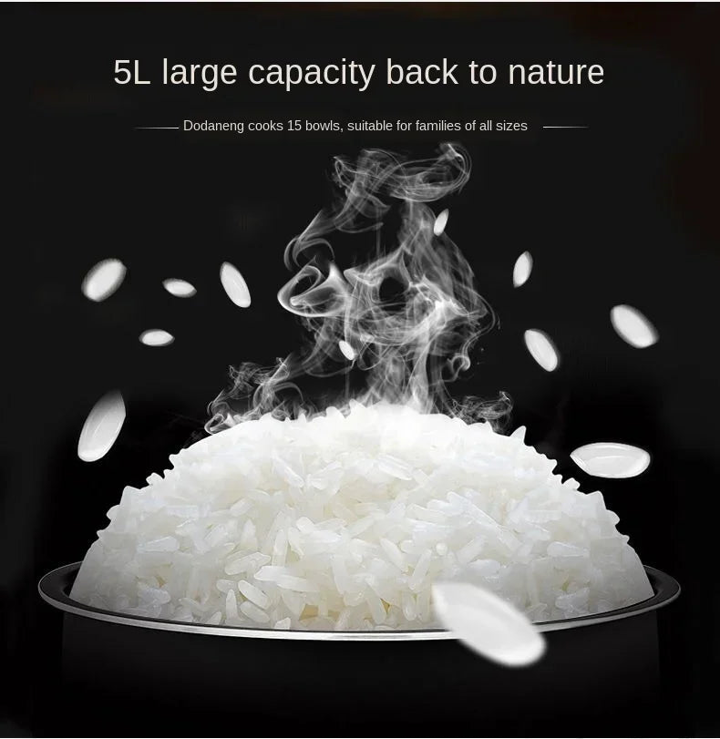 Electric Rice Cooker 5L Timing Reservation Food Heating Pressure Cooking Steamer 2-8 People Soup Stew Pot Cake 24H EU US