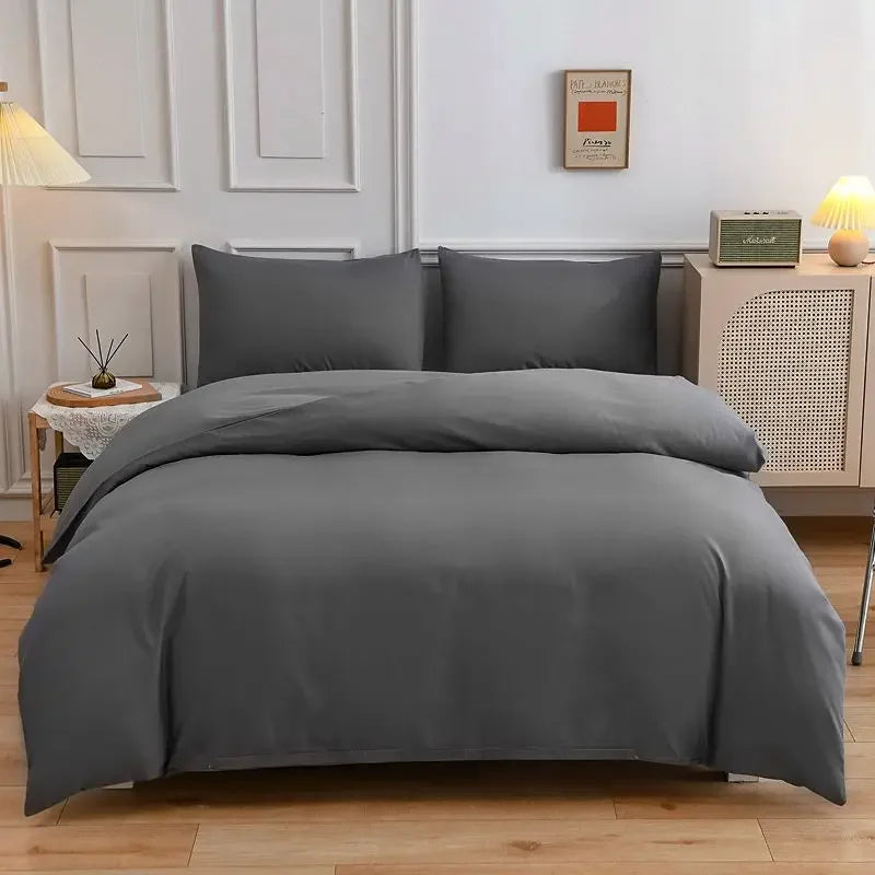 Nordic 3/4Pcs Solid Solor Bedding Set Home Duvet Cover Sheet Quilt Cover AB side Bedroom Decor Queen King Size 150x200 220x240