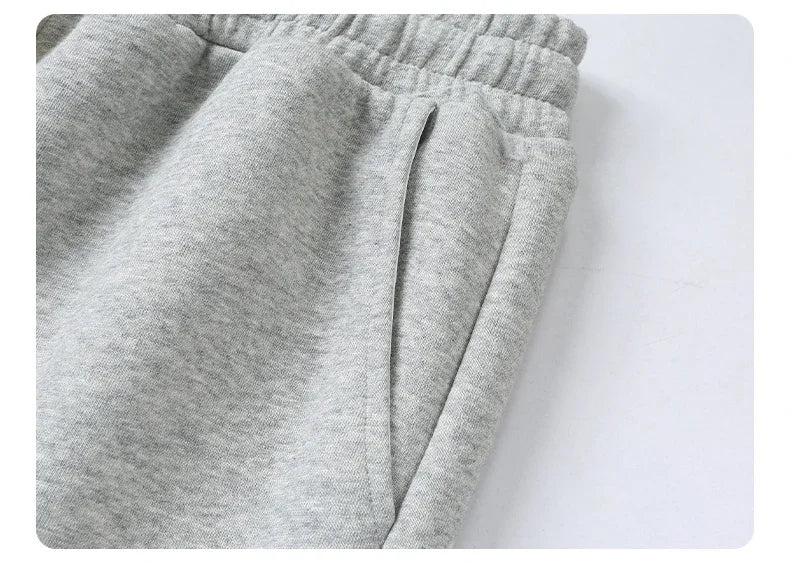 Men's Pants Wide Leg Cotton Fabric Straight Loose Outdoor Solid Color Knitted Sweatpants High-quality Soft Long Baggy Trousers