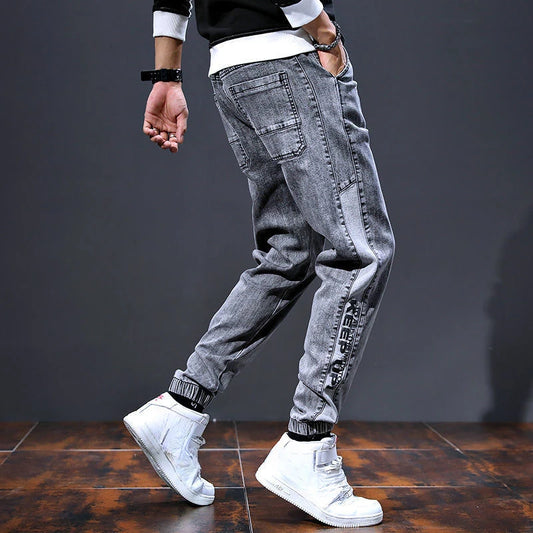 Man Cowboy Pants Harem Stretch Trousers Cargo Elastic Men's Jeans Buggy Classic Summer 2024 Trend High Quality Original Stylish