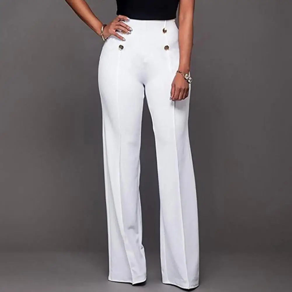 Trousers Loose Slim-fit Solid Color Women Wide Leg Pants for Casual Loose Trousers Solid Trouser Streetwear