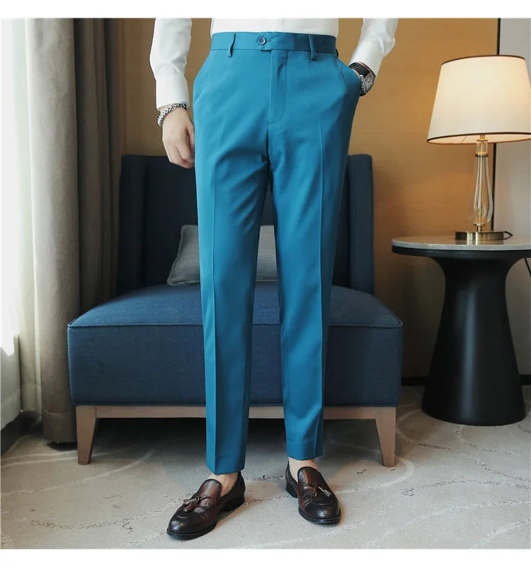 2023 Autumn New Solid Straight Casual Pant High Quality Fashion Simplicity Men Suit Pants Formal Business Office Social Trousers