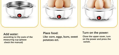 Electric egg cooker double layer egg cooker mini steamer egg cooker kitchen cooking breakfast machine new multi-function 220V