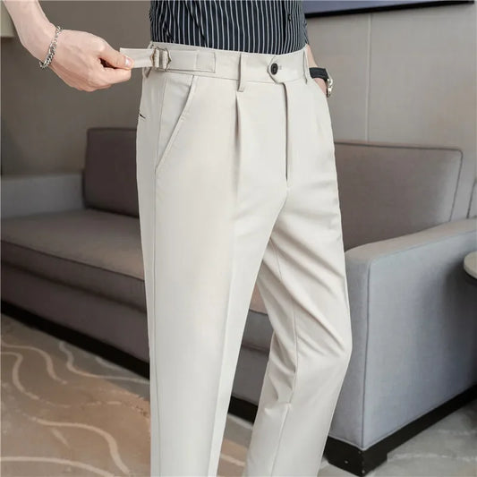 Men Dress Pants Trousers 2024 Autumn New British Style Straight Slim Fit formal Suit Pants Solid Casual Fashion Men Clothin