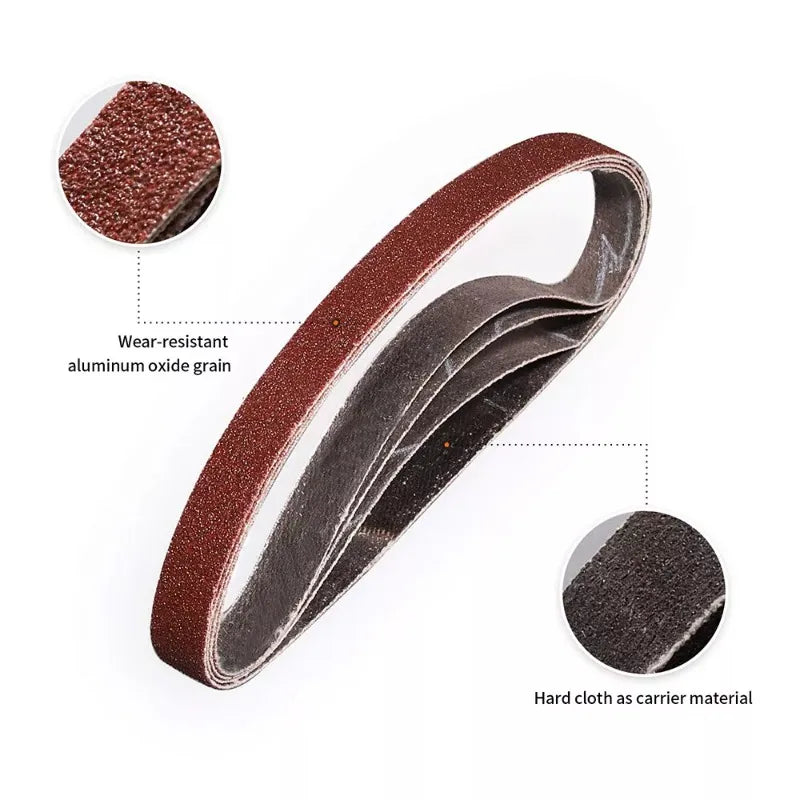 120pcs Sanding Belts Power Suit For File Sander Abrasive 10 x 330 mm Air Belt Sander Polishing Papaer Grit 60/80/120 Sandpapers