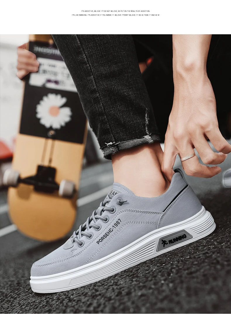 CYYTL Casual Mens Shoes Canvas Summer Fashion Male Sneakers Outdoor Skateboard Platform Slip On Loafers Sports Tennis Trainers