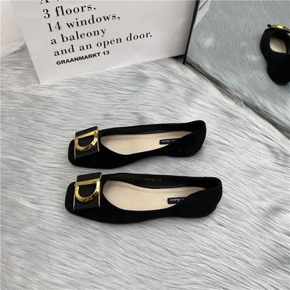 Luxury Square Toe Flat Shoes Soft Soled Ballet Shoes Pregnant Women's Shoes Thousand Bird Work Shoes Loafers Lolita Shoes