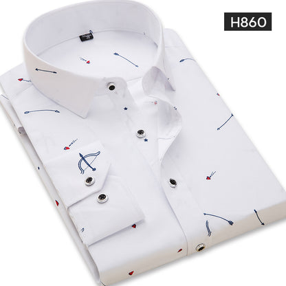 Quality Long Sleeve Mens Floral Plaid Casual Shirts Regular Fit Thin Summer Light Weight Social Work Business Dress Shirt