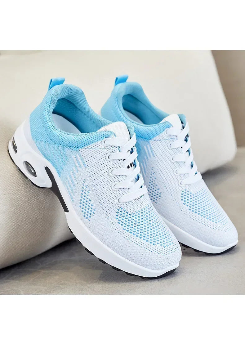 New Running Shoes Ladies Breathable Sneakers Summer Light Mesh Air Cushion Women's Sports Shoes Outdoor Lace Up Training Shoes