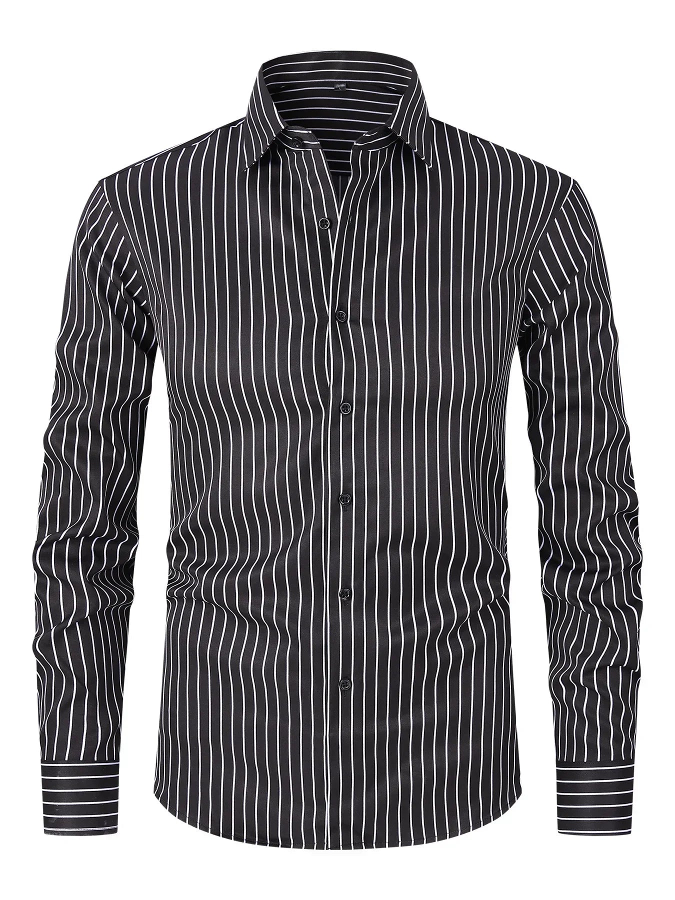 New Men Dress Shirt Long Sleeve Striped Business Office Casual Quality Shirts Slim Fit Streetwear Homme Camisas De Hombre