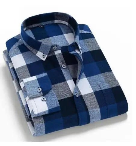 2022 New Men Plaid 100% Cotton Spring Autumn Casual  Long Sleeve Chemise Homme Male Check Shirts