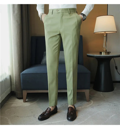 2023 Autumn New Solid Straight Casual Pant High Quality Fashion Simplicity Men Suit Pants Formal Business Office Social Trousers