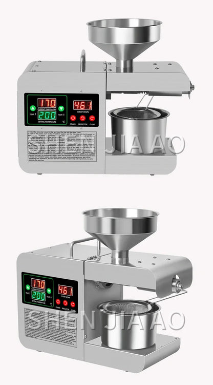 X8S New Upgraded Intelligent Temperature Control Oil Press Stainless Steel Cold Press Flaxseed Peanut Coconut Meat Oil Press