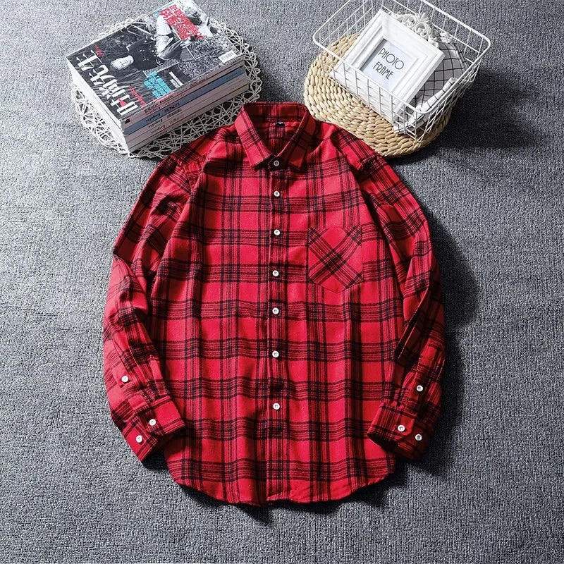 2025 New Men Flannel Plaid Shirt Soft Comfort Slim Fit Styles Brand For Man Cotton Spring Autumn Casual Long Sleeve Shirts