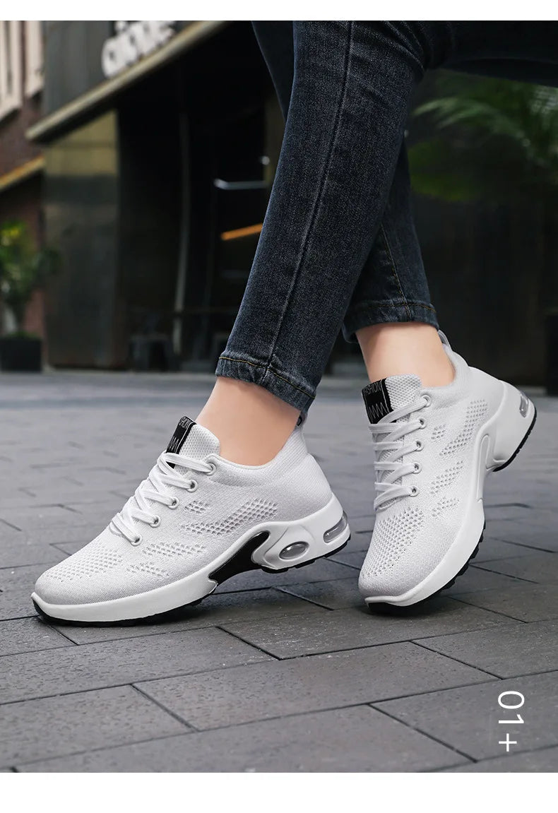 2025 New Style Women's Shoes Korean Style Casual Air Cushion Breathable Soft Bottom Sports Shoes for Women