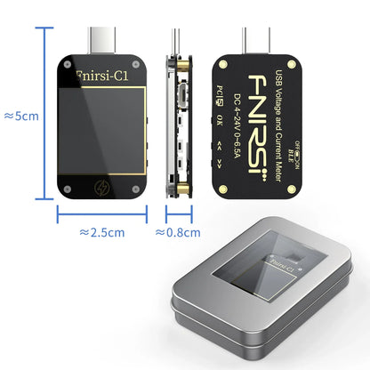 FNIRSI-C1 USB Tester Voltmeter Ammeter Type-C PD Trigger Fast Charging Test Type-C Meter Power Bank tester With PC Software